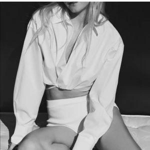 Zara wrap front crop shirt